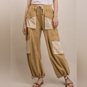 BLUE VELVET Patched Jogger, Rusted Ochre
